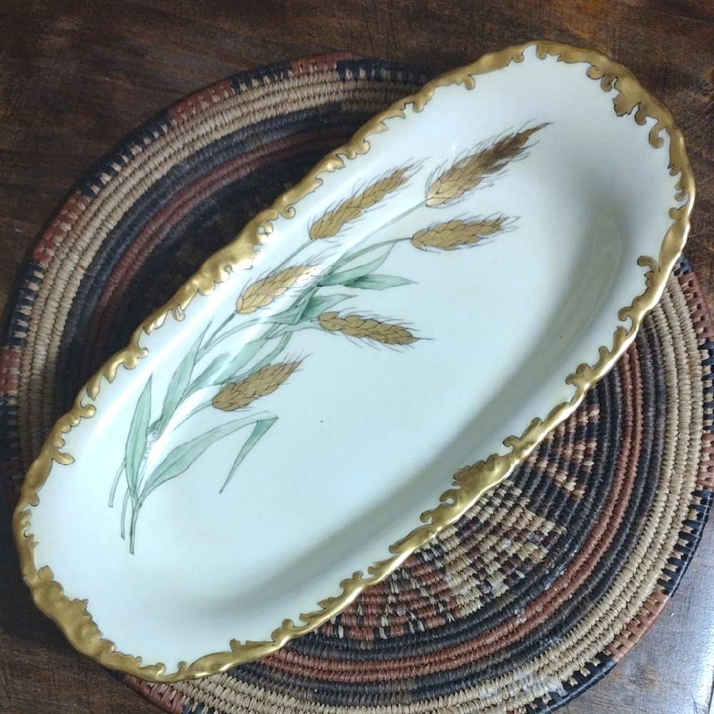 Vintage Limoges Platter Wheat